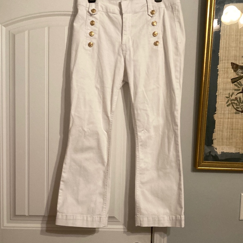 White nautical womens jeans